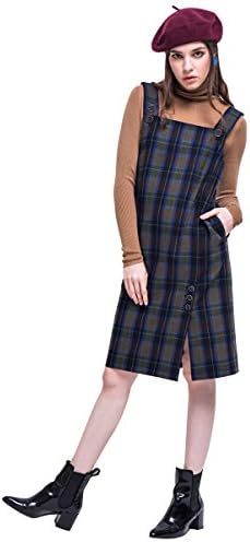 Frontrowshop Plaid Split Dungaree Dress