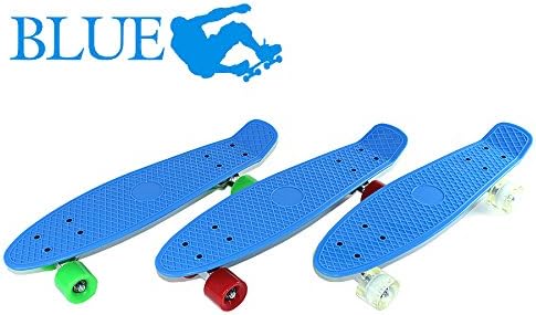 USA Yixin 22" Mini Skateboard Cruiser Style Complete Deck Truck Plastic Skate Board Blue/Green