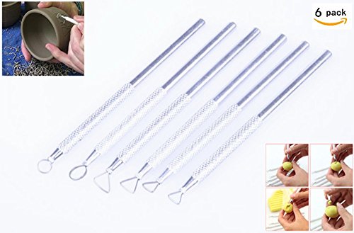 Clay Carving Tool, BeeSpring Clay Sculpting Tools Craft Art Tools Pottery Clay Soap Carvers Modelling Carving Tool Hand Tool Set of 6