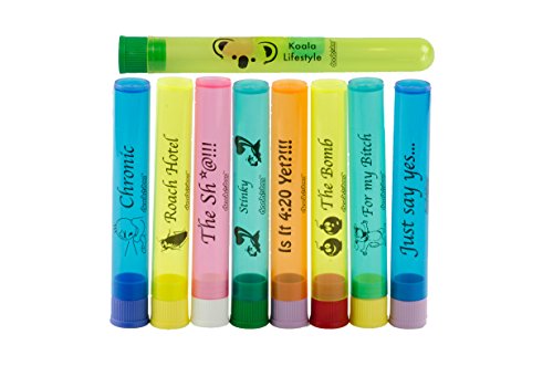 Doob Tube Funnies Cigarette Plastic Travel Herb Tubes | Medical RX Herb Storage Container | Airtight Smell Proof Smoking Accessories | 9 Tube Bundle, Small Size - Thumbnail 2