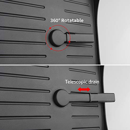 Tomorotec Never Rust Aluminum Dish Rack and Drain Board with Utensil