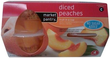 Amazon Com Market Pantry No Sugar Added Diced Peaches Fruit Cups