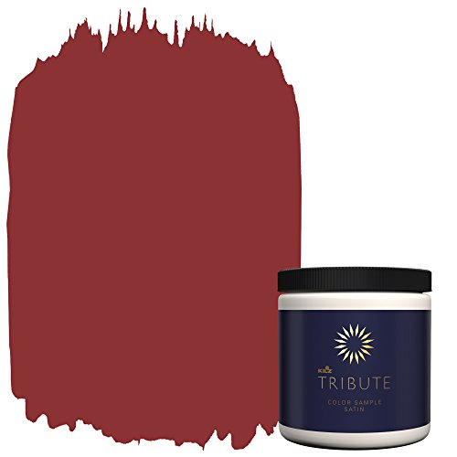 KILZ TRIBUTE Interior Satin Paint & Primer In One,  8-Ounce Sample, Haute Red (TB-97)