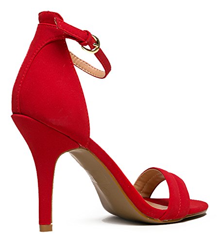 Womens Ankle Strap High Heel - Dress Wedding Party Sandal - Basic Pump Low Heel Marvel by J. Adams - Thumbnail 3