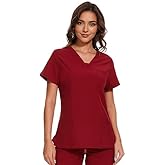 COZYFIT Scrubs for Women - V-Neck Women Scrub Tops with 3 Pockets,Soft Stretch