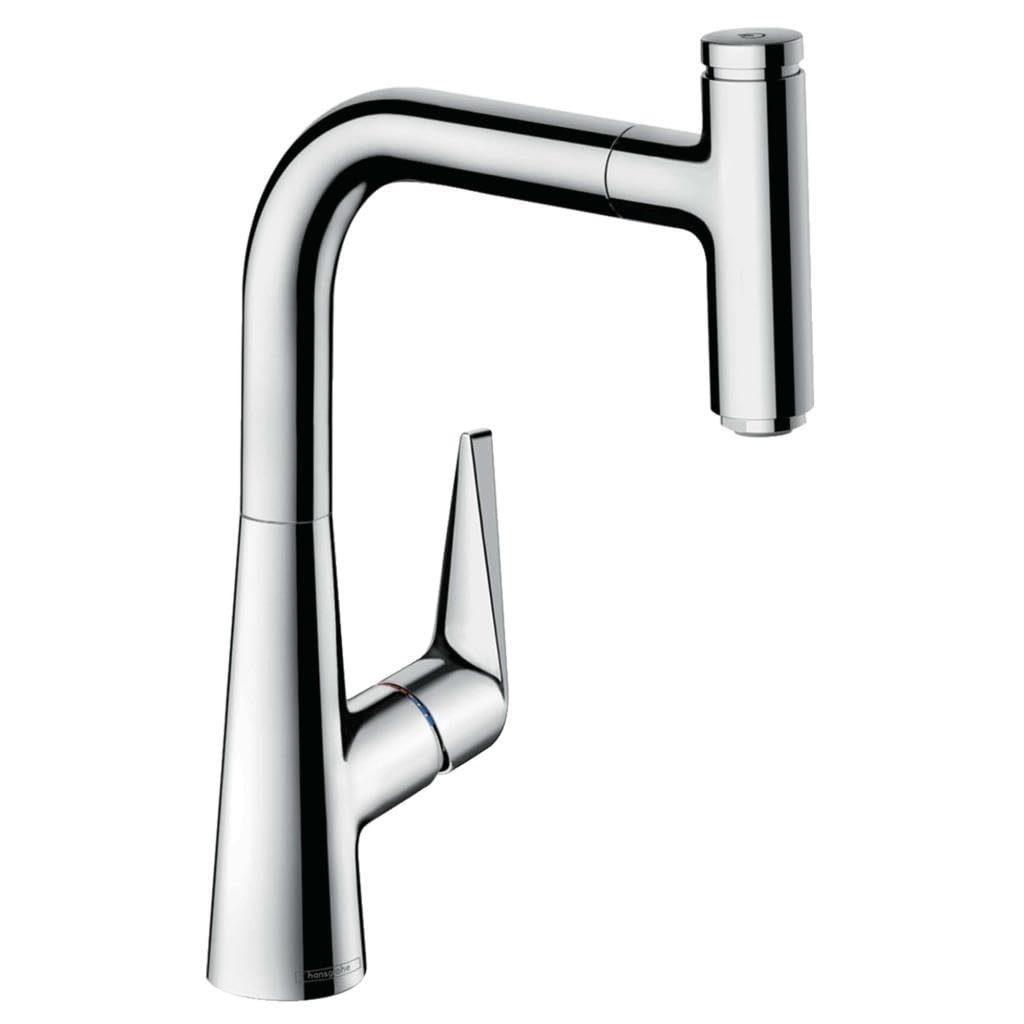hansgrohe Talis Select S Kitchen Tap 220, Pull-Out Spout, 110°/150° Swivel Range, chrome