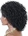 Kalyss Short Big Afro Kinky Curly Wigs for Women Premium Synthetic Hair Wigs with Hair Bangs 150% Density Bouncy and Full Natural Looking Hair Replacement Wig