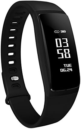 V07S Fitness Tracker, Smart Bluetooth Band with Blood Pressure Monitor Heart Rate Monitor Female Physiological Cycle Reminders Pedometer Twiter Facebook Message Reminder for Android &amp; IOS
