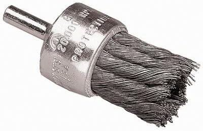 Coated Cup Knot End Brushes - 1" knot wire end brush coated flared cup .010 ss