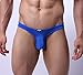 Youngbox Men's Thong G-String Sexy Mesh See Through Briefs Underwear, US L/Asia Tag XL(Waist 31-34), Dark Blue