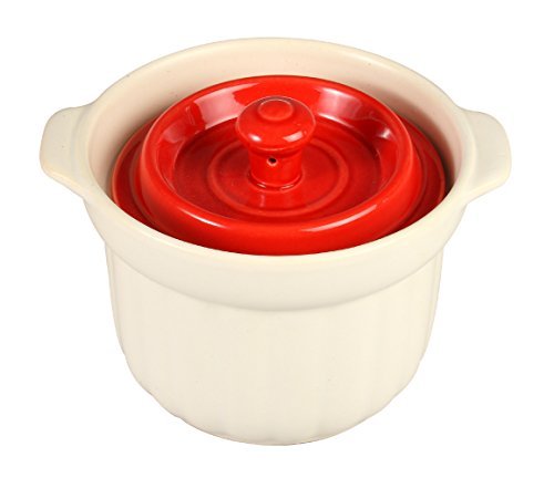 Water lid pot Round S red white