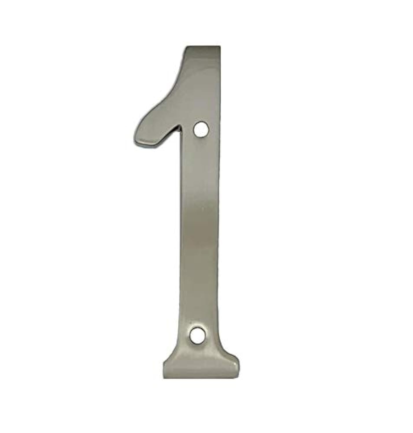 QCAA Traditional Heavy Solid Brass House Number 1, 4", Matte Nickel, 1 Pack, Made in Taiwan