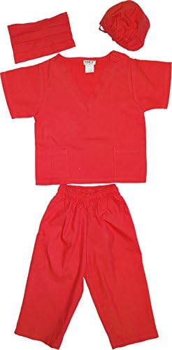 Kids Doctor Dress up Surgeon Costume Set, 8/10, Red