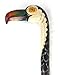 HAND CARVED WOOD TOUCAN BIRD WALKING STICK CANE ART WHIMSICAL TROPICAL SAFARI