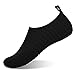 Womens and Mens Water Shoes Barefoot Quick-Dry Aqua Socks for Beach Swim Surf Yoga Exercise (TW.Black, XXL)