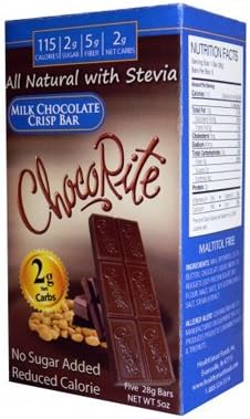 HealthSmart Foods, Inc., ChocoRite, Milk Chocolate Crisp Bar, 5 Bars (28 g) Each