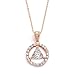 Mariell 14K Rose Gold Plated AA Recovery Necklace CZ Unity Pendant - Great Jewelry Gift for Sober Women