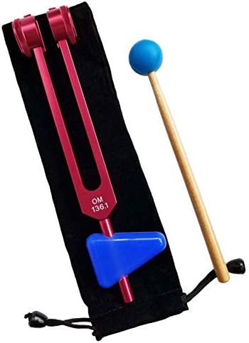 OM 136.1Hz Color Tuning Fork Ohm Energy Forks by Colorful OM - Available for Heart Chakra,Yoga & Meditation - Wonderful Sound Healing Musical Instrument.（Red Wine）