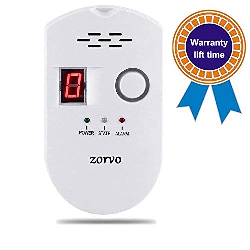 zorvo Plug-in Digital Gas Detector High Sensitivity LPG/Coal/Natural Gas Leak Detection Alarm Monitor Sensor for Home/Kitchen Gas Alarm Detector Gas Leak Detector (Best Natural Gas Detector Alarm)