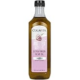 Colavita Roasted Garlic Extra Virgin Olive Oil, 32 Fl Oz – Cold Pressed EVOO Infused with Natural Roasted Garlic Flavor for Cooking, Dressings, Marinades & Dipping