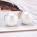 10mm Pearl Stud Earrings, Cat Eye Jewels S925 Sterling Silver Button Ball White Shell Pearl Stud Earrings E05