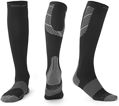 Compression Socks for Men &amp; Women BEST Stockings for Nurses, Workout, Running, Medical, Athletic, Edema, Diabetic, Pregnancy, Travel, Varicose Veins, Reduce Swelling, 20-30mmHg (Black Gray, 2XL/3XL)