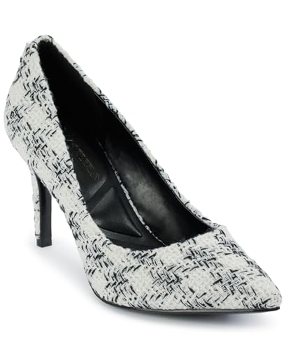 Karl Lagerfeld Paris Women’s Royale Dress Pump, White/Black, 9