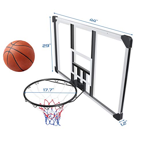 MaxKare 44 Inch Basketball Backboard WallMount Hoops & Goals Rim Combo