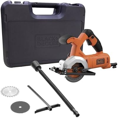 Mini serra circular com cabo 400W, 85mm, 3600 RPM, profundidade de corte 27mm, inclui 2 discos (TCT 24T e HSS 44T), adaptador de vácuo, guia de corte paralelo, BES510