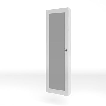 Hikenn Spiegelschrank Schmuckschrank Standspiegel Weiss Schmuck