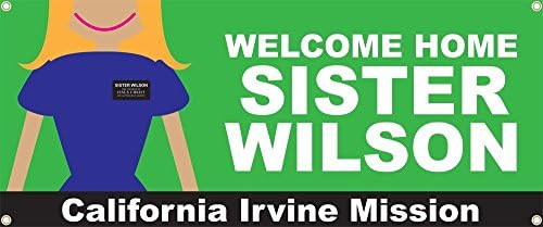 Welcome Home Missionary / Sister Personalized Custom Heavy-Duty Indoor / Outdoor Banner, 3ft x 6ft with Grommets