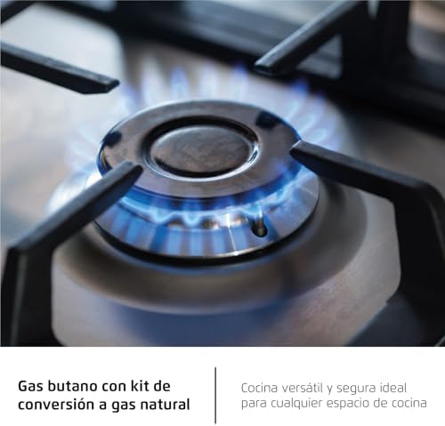 Corberó - Placa Gas Cristal LUX | CPCGM4F4126W | 4 Zonas | Potencia 8.05kW | Autoencendido | Zona WOK | Capa protección Clean + | Desconexión Automática | Cristal Blanco