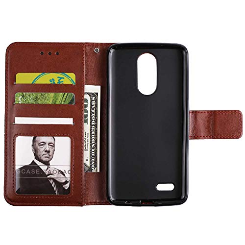 LG K4 2017 Case, Bear Village Leather Wallet Cover, Anti-Scratch Embossing PU Case with Magnetic Closure and Card Slots for LG K4 2017 (#8 Brown) - Thumbnail 6