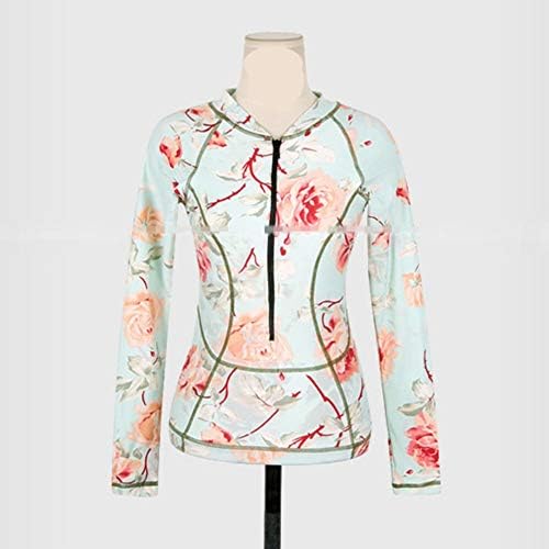 SHUCHANGLE Women'S Long Sleeved Suntan Swimsuit Lady Swimming Wear Lycra Surf Shirts Spandex Long Sleeve Rash Guard Two Pieces Swimwear Swimming Suit