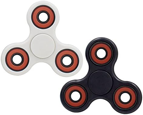 Fidget Hand Spinner,ATIVI 2 PCS Ceramic Bearing High Speed Tri-Spinner Fidget Toy Stress Reducer Perfect for ADD, ADHD, Anxiety and Autism Adults or Kids (Black and White)
