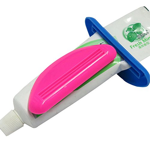 Unmengii 2Pcs Fashion Suckers Gadget Dispenser Tube Toothpaste Squeezer Bathroom Accessories Press