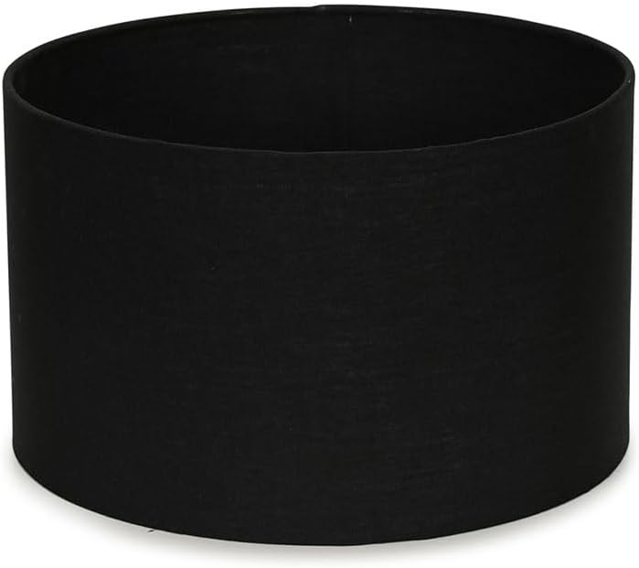 MiniSun Small Modern Black Fabric Drum Light Shade 25cm Shade Width