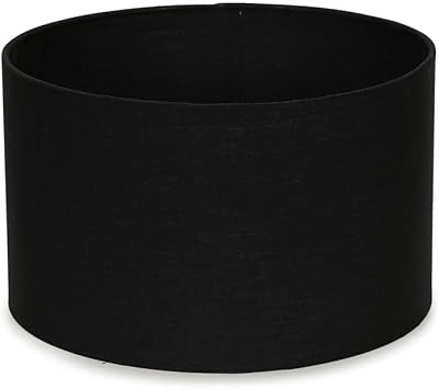 MiniSun Small Modern Black Fabric Drum Light Shade 25cm Shade Width