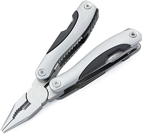 Torero TRL1 Multi-Tools Pliers with Bead Blasted Finish, 14- in-1 tools , Full-Size 2.6-inch 420 Steel Blade, 6.1-inch Handle , Sliver