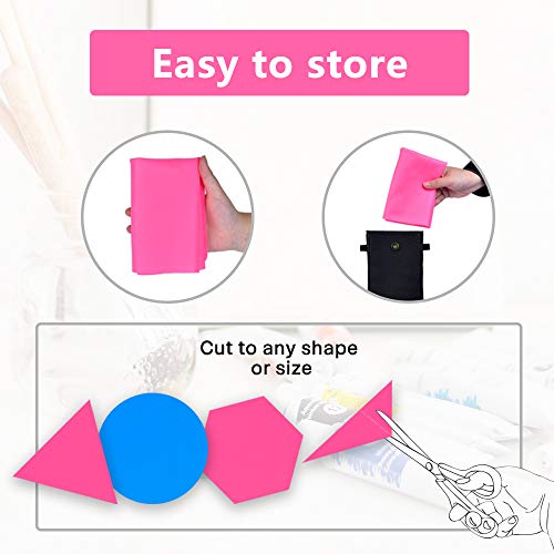 Silicone Sheet for Crafts Jewelry Casting Molds Mats, IKOCO 2 Pcs Silicone Mats for Crafts, Waterproof Washable Heat-Resistant, Rose Red and Blue A3