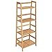 SONGMICS Bamboo Ladder Shelf Bookcase 4 Shelf Multifunctional Storage Rack Display Stand