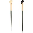 Gjinxi Concealer Makeup Brushes 2 Pcs Nose Contour Brush Angled Brushes Mini Angled Flat Makeup Contour Half Fan-Shape Shadow Precision Foundation Blushes Highlighter Blending Liquid Cream Cosmetic