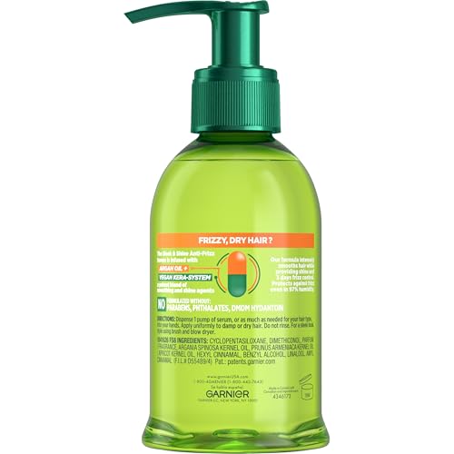 Garnier Fructis Sleek & Shine Anti-Frizz Serum, Frizzy, Dry, Unmanageable Hair, 5.1 fl. oz., 1