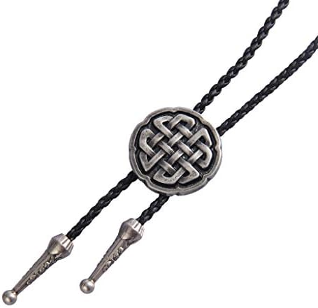 Joymiao Western Cowboy Bolo Tie Men Leather Necktie Rope Cord Pendant Necklace - Braided Jewelry for Women,Boys