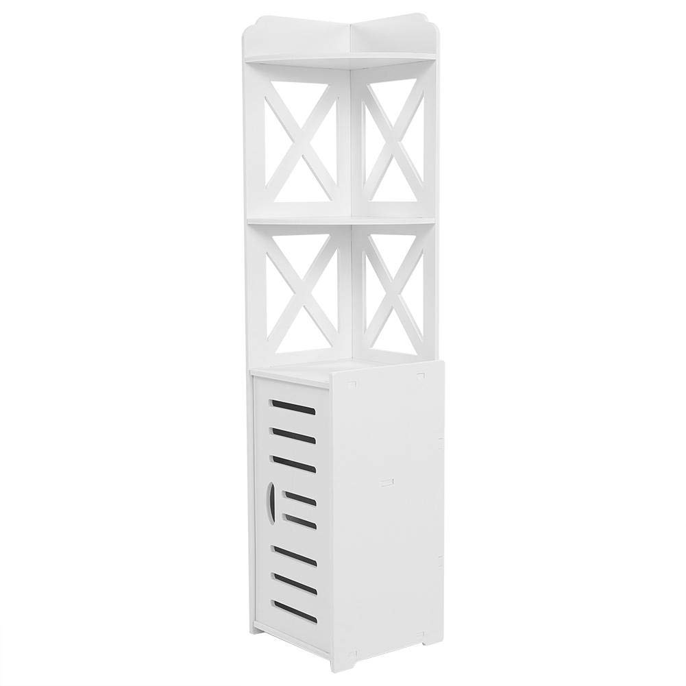 Gototop White Half Corner Wooden Bathroom Floor Cabinet Shelf Cupboard Storage Toilet Unit Free Standing Bathroom Storage Rack With 2 Shelves 1 Door 120 27 27 Cm Buy Online In Cambodia At Desertcart