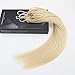 LaaVoo #60 Platinum Blonde Extension Beads Micro Loop Link Hair Extensions 22 inch 100% Natural Human Hair True Blonde 1g/strand 50g