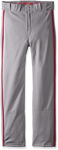 Easton Boys Rival 2 Piped Baseball Pants, Gray/Red, Large