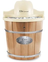 Elite Gourmet Maxi-Matic EIM-924L 4 quart Old Fashioned Electric Ice Cream Maker, Pine Bucket