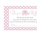 Pink Elephant Baby Shower Diaper Raffle Game Girls Polka-Dot Invite Insert Card 25 pc.