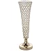 Tableclothsfactory Set of 2 Tall Gold Beaded Crystals Trumpet Floral Vase Wedding Centerpiece 23